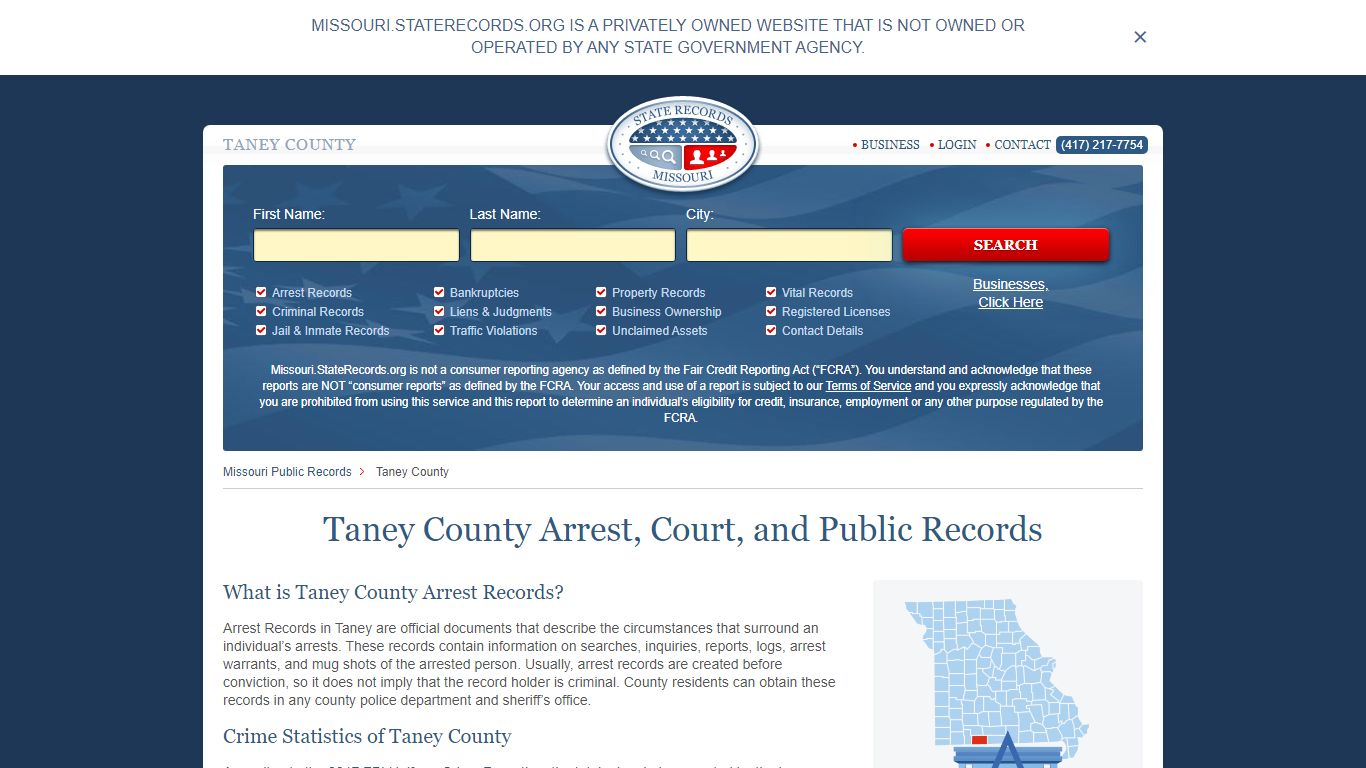 Taney County Arrest, Court, and Public Records