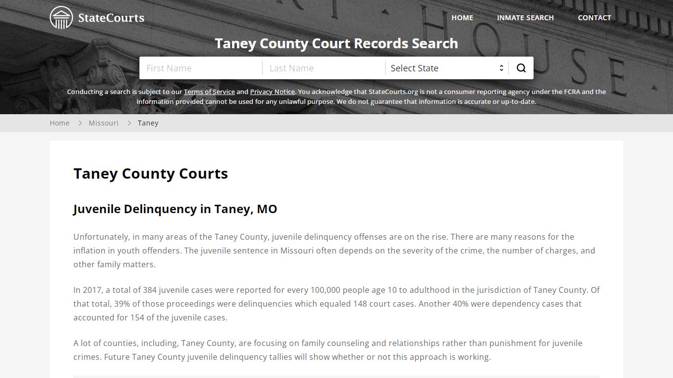 Taney County, MO Courts - Records & Cases - StateCourts