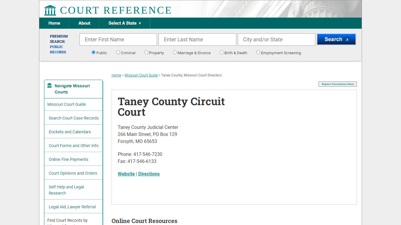 Taney County Circuit Court - CourtReference.com